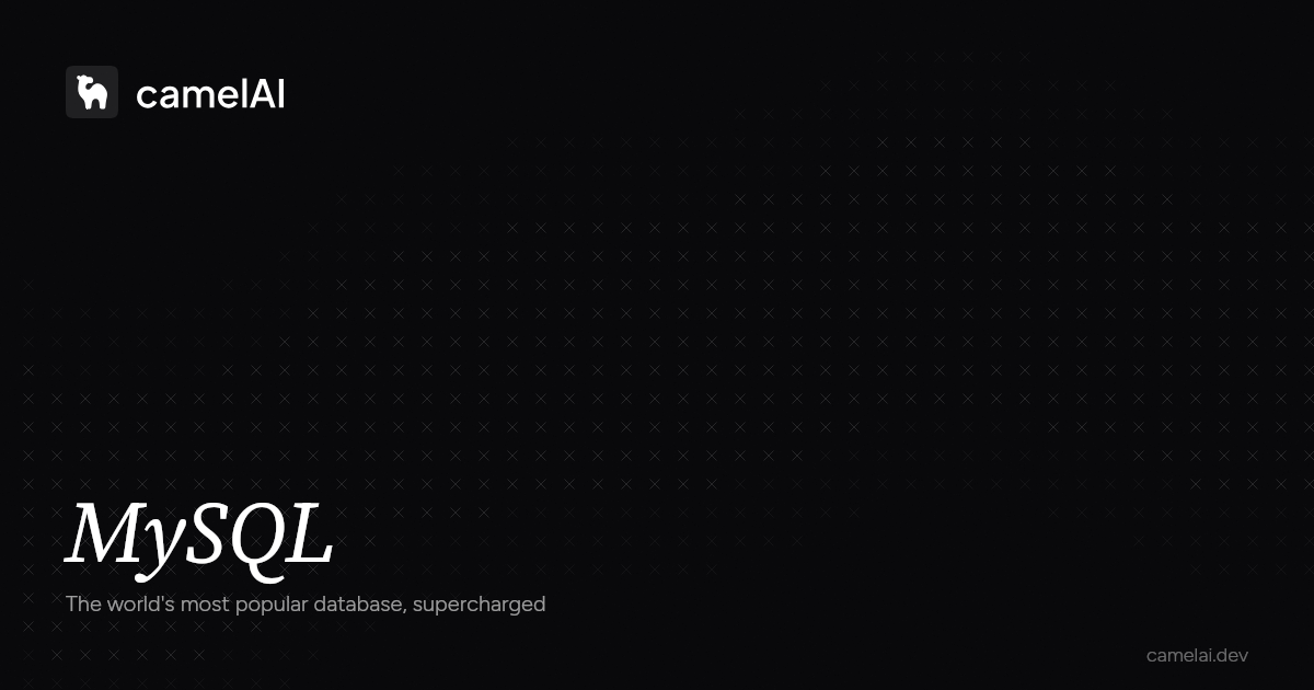 MySQL Dashboard Builder — AI Admin Panels | camelAI