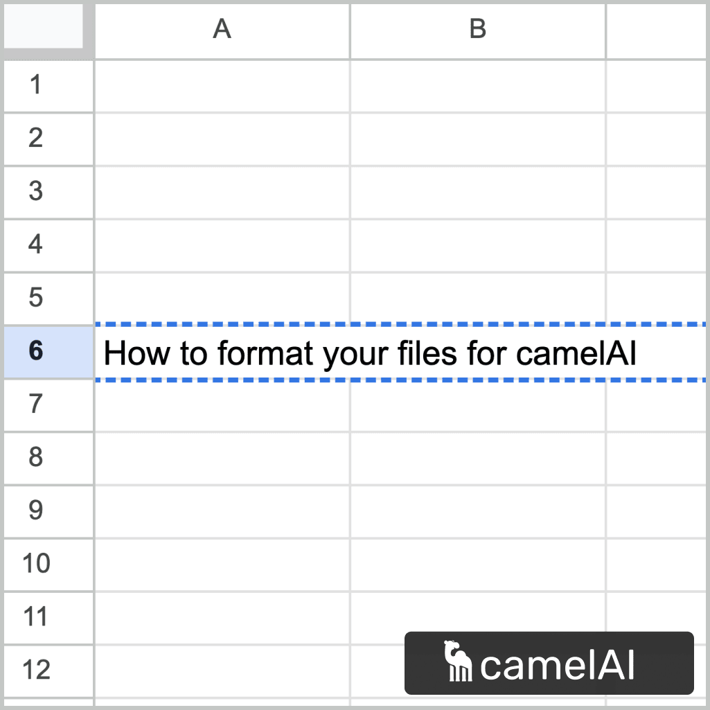 Data Formatting Guidelines for camelAI File Upload